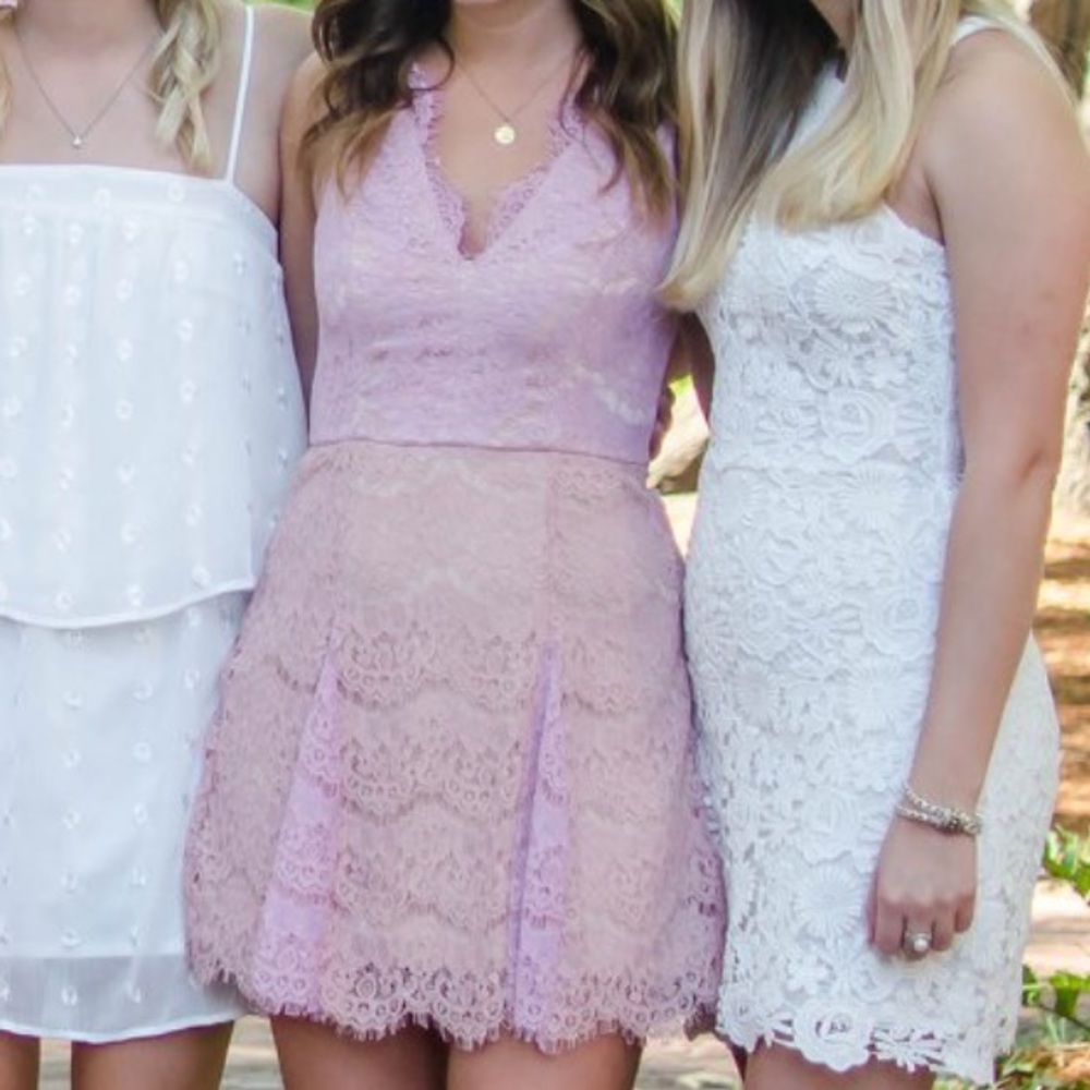Pink lace dress